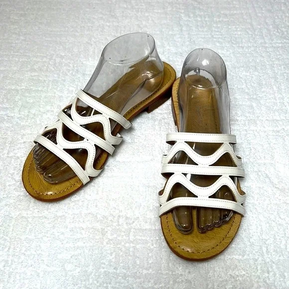 New! Kelly & Katie Kenzy white cushion slide on sandals low block heel size 10 - Picture 1 of 9
